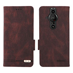 Leather Case Stands Flip Cover Holder L07Z for Sony Xperia PRO-I Brown