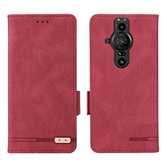 Leather Case Stands Flip Cover Holder L07Z for Sony Xperia PRO-I Red
