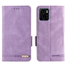 Leather Case Stands Flip Cover Holder L07Z for Vivo Y01 Purple
