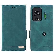 Leather Case Stands Flip Cover Holder L07Z for Xiaomi Black Shark 5 Pro 5G Green