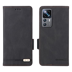 Leather Case Stands Flip Cover Holder L07Z for Xiaomi Mi 12T Pro 5G Black