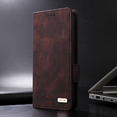 Leather Case Stands Flip Cover Holder L07Z for Xiaomi Mi 14 Pro 5G Brown
