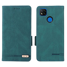 Leather Case Stands Flip Cover Holder L07Z for Xiaomi Redmi 10A 4G Green