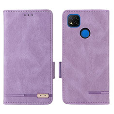 Leather Case Stands Flip Cover Holder L07Z for Xiaomi Redmi 10A 4G Purple