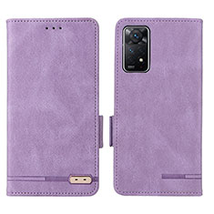 Leather Case Stands Flip Cover Holder L07Z for Xiaomi Redmi Note 11 Pro 4G Purple