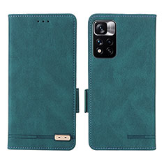 Leather Case Stands Flip Cover Holder L07Z for Xiaomi Redmi Note 11 Pro+ Plus 5G Green