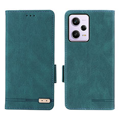 Leather Case Stands Flip Cover Holder L07Z for Xiaomi Redmi Note 12 Pro 5G Green