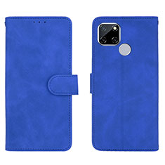 Leather Case Stands Flip Cover Holder L08Z for Realme C25 Blue
