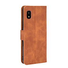 Leather Case Stands Flip Cover Holder L08Z for Samsung Galaxy A21 SC-42A Brown