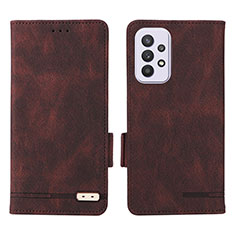 Leather Case Stands Flip Cover Holder L08Z for Samsung Galaxy A33 5G Brown