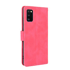 Leather Case Stands Flip Cover Holder L08Z for Samsung Galaxy A41 Hot Pink