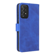 Leather Case Stands Flip Cover Holder L08Z for Samsung Galaxy A52 5G Blue