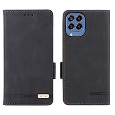 Leather Case Stands Flip Cover Holder L08Z for Samsung Galaxy M33 5G Black