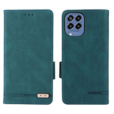 Leather Case Stands Flip Cover Holder L08Z for Samsung Galaxy M33 5G Green