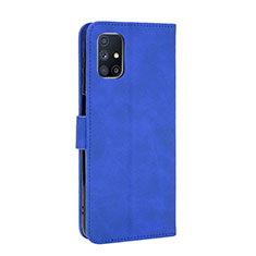 Leather Case Stands Flip Cover Holder L08Z for Samsung Galaxy M51 Blue