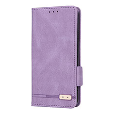 Leather Case Stands Flip Cover Holder L08Z for Samsung Galaxy S22 5G Purple