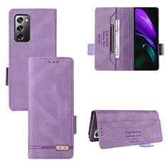 Leather Case Stands Flip Cover Holder L08Z for Samsung Galaxy Z Fold2 5G Purple