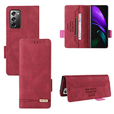 Leather Case Stands Flip Cover Holder L08Z for Samsung Galaxy Z Fold2 5G Red