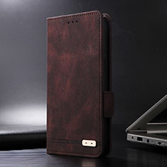 Leather Case Stands Flip Cover Holder L08Z for Xiaomi Poco X3 NFC Brown