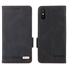 Leather Case Stands Flip Cover Holder L08Z for Xiaomi Redmi 9i Black