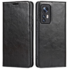 Leather Case Stands Flip Cover Holder L09 for Xiaomi Mi 12 Pro 5G Black