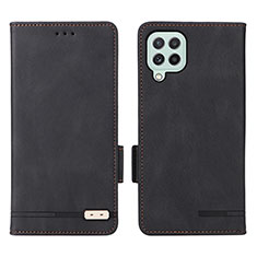 Leather Case Stands Flip Cover Holder L09Z for Samsung Galaxy A22 4G Black