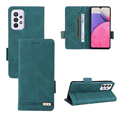 Leather Case Stands Flip Cover Holder L09Z for Samsung Galaxy A33 5G Green