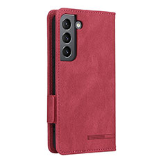 Leather Case Stands Flip Cover Holder L09Z for Samsung Galaxy S23 5G Red