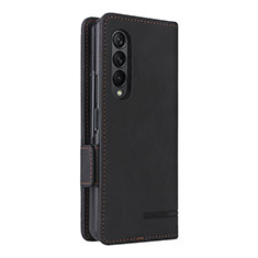 Leather Case Stands Flip Cover Holder L09Z for Samsung Galaxy Z Fold3 5G Black