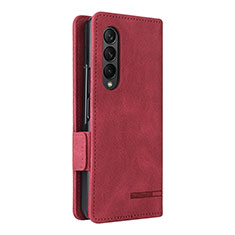 Leather Case Stands Flip Cover Holder L09Z for Samsung Galaxy Z Fold3 5G Red