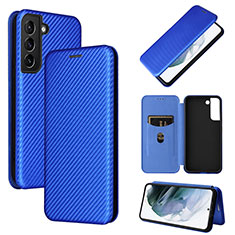 Leather Case Stands Flip Cover Holder L11Z for Samsung Galaxy S23 5G Blue