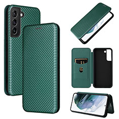 Leather Case Stands Flip Cover Holder L11Z for Samsung Galaxy S23 5G Green