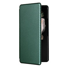 Leather Case Stands Flip Cover Holder L11Z for Samsung Galaxy Z Fold3 5G Green