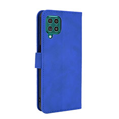 Leather Case Stands Flip Cover Holder L12Z for Samsung Galaxy F62 5G Blue