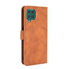 Leather Case Stands Flip Cover Holder L12Z for Samsung Galaxy F62 5G Brown