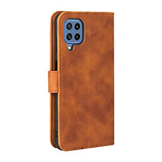 Leather Case Stands Flip Cover Holder L12Z for Samsung Galaxy M32 4G Brown