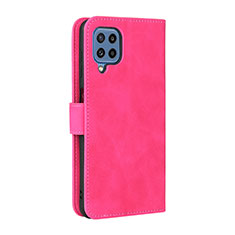 Leather Case Stands Flip Cover Holder L12Z for Samsung Galaxy M32 4G Hot Pink