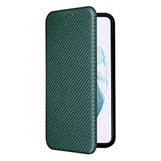 Leather Case Stands Flip Cover Holder L12Z for Samsung Galaxy S21 5G Green