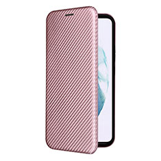 Leather Case Stands Flip Cover Holder L12Z for Samsung Galaxy S21 5G Rose Gold