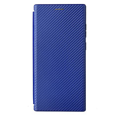 Leather Case Stands Flip Cover Holder L12Z for Samsung Galaxy S22 Ultra 5G Blue