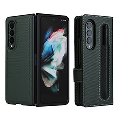 Leather Case Stands Flip Cover Holder L15Z for Samsung Galaxy Z Fold3 5G Green