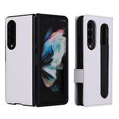 Leather Case Stands Flip Cover Holder L15Z for Samsung Galaxy Z Fold3 5G White