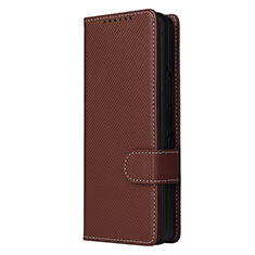 Leather Case Stands Flip Cover Holder L16Z for Samsung Galaxy Z Fold4 5G Brown