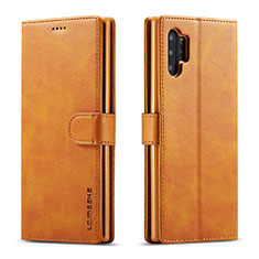 Leather Case Stands Flip Cover Holder LC1 for Samsung Galaxy M32 5G Light Brown