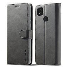 Leather Case Stands Flip Cover Holder LC1 for Xiaomi Redmi 9 India Gray