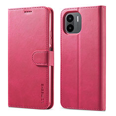 Leather Case Stands Flip Cover Holder LC1 for Xiaomi Redmi A2 Hot Pink
