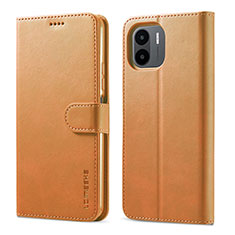 Leather Case Stands Flip Cover Holder LC1 for Xiaomi Redmi A2 Light Brown