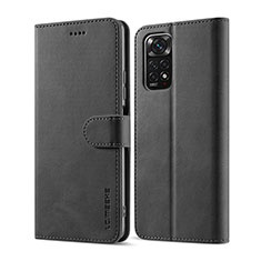 Leather Case Stands Flip Cover Holder LC1 for Xiaomi Redmi Note 11 Pro 4G Black