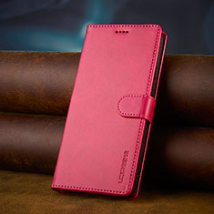 Leather Case Stands Flip Cover Holder LC2 for Xiaomi Redmi 13C Hot Pink