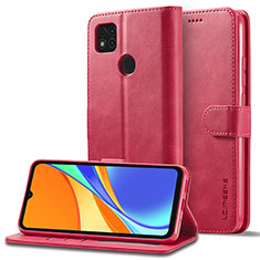 Leather Case Stands Flip Cover Holder LC2 for Xiaomi Redmi 9C NFC Hot Pink